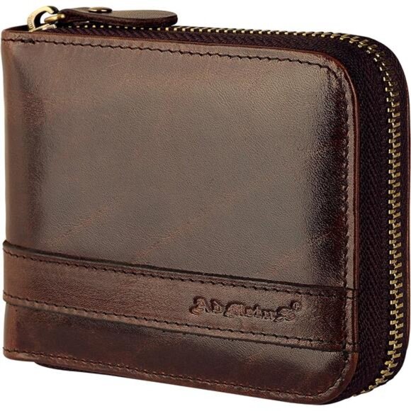 Other - Men's Genuine Leather Zip-around Wallet Brown